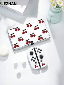 1个可爱樱桃图案Switch保护套，兼容Switch 2 (2025)，适用于Switch OLED/Switch NS，可收纳，保护套，电池延长版游戏机配件，送给Switch玩家的最佳礼物 - 彩色 - 查看 4