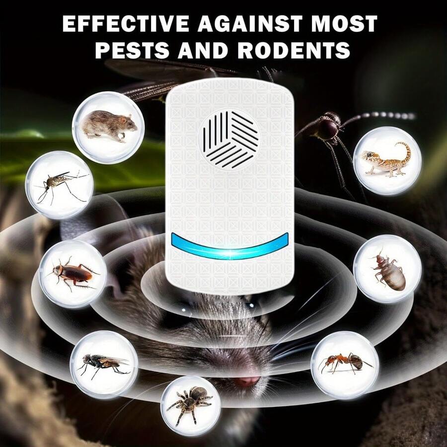 Máy đuổi côn trùng siêu âm, tiêu thụ điện năng thấp, không bức xạ, hoạt động êm ái, phạm vi phủ sóng rộng, bảo vệ toàn diện 360°. Thích hợp cho nhà ở, nhà kho, văn phòng, v.v. Được làm từ chất liệu ABS chất lượng cao. Đuổi chuột, gián và các loại côn trùng gây hại hiệu quả.