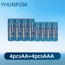 Pilas alcalinas AA/AAA de 1,5V, recargables, de alta capacidad y larga duración para dispositivos electrónicos diarios - Ver 10