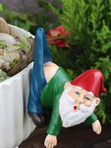 矮人造型花盆架，乌龟花盆架，树脂矮人雕像，趣味花盆架，可爱攀爬乌龟花盆架，花园围栏，阳台，庭院（矮人） - E - 查看 4