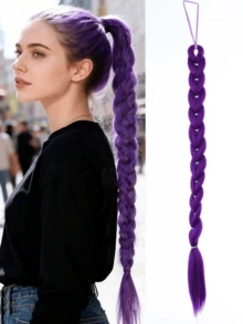 Banda elástica para el cabello de 26 pulgadas de largo, color púrpura, estilo de coleta, adecuada para uso femenino, ideal para cosplay de anime - Multicolor - Ver 1