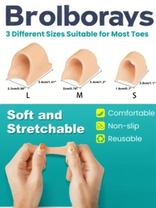 Soft Touch Silicone Toe Separator, Reusable Toe Spreader - Multicolor - View 4