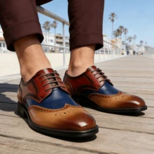 Men's English-Style Saratoga Best-Selling Shoes, Suitable For  Business Banquets, Laced Leisure Party Shoes - màu nâu - Xem 10
