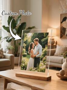 Marco de fotos acrílico 2D personalizable, marco de fotos de compromiso personalizado, regalo perfecto para recién casados, compromiso o familia/amigos - Multicolor - Ver 1