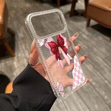 Pensamientos Rosas DulcesSet with diamonds, suitable for  16, 17 Pro Max, 16, 15 Pro, 14 Plus, 13, 12 Pro, 11 Pro Max, X, XS Max, suitable for all, and the perfect gift for friends and family during Christmas, Halloween and other holidays. - transparente - Ver 2