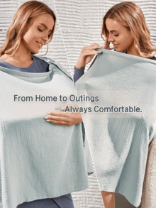 1件装 [Oeko-Tex] 四季通用哺乳巾，哺乳披肩，婴儿推车遮阳篷 - 彩色 - 查看 20