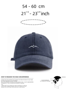 1顶山峰印花棒球帽，复古做旧风格，男女通用，四季皆宜，可调节尺寸，柔软帽顶，时尚徒步帽，适合户外活动、徒步旅行、日常佩戴，完美礼物 - 山脈 - 查看 4