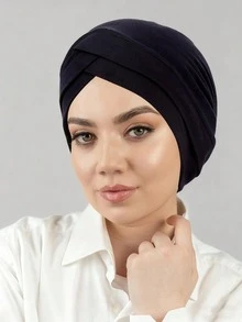 1pc Women's Breathable Soft Religious Headscarf - - Crossed Front Fit Hijab Suitable For Daily Wear, Travel & Religious Practices - Color - View 5