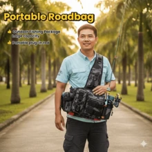 Bolsa de pesca de hombro de camuflaje de gran capacidad, mochila de pecho duradera, adecuada para pesca y senderismo al aire libre, multifuncional, hecha de material duradero - Multicolor - Ver 2