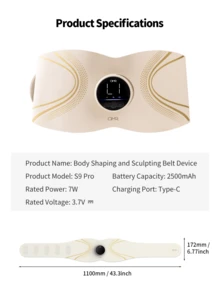 新款8种模式EMS塑形瘦身腰带，16级震动加热按摩，2500mAh电池持久续航，燃脂瘦身，女士经期暖身，男女通用腰部燃脂按摩，全身瘦身按摩器，理想礼物 - 彩色 - 查看 12