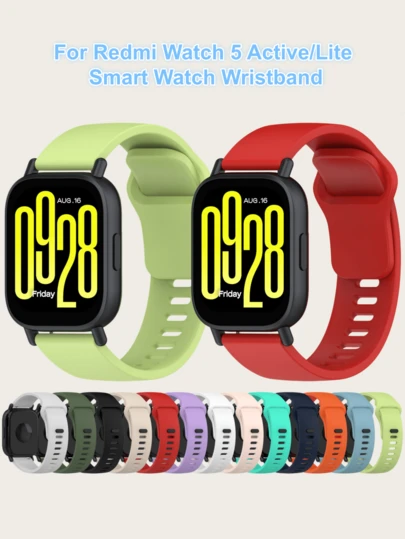 A 22mm Universal Quick Release Silicone Watch Strap, Compatible With RedmiWatch 5 Active/Lite Smartwatch Wristbands, And Compatible With Other 22mm Universal Interface Watch Straps. Available In Multiple Colors For Mixing And Matching, Suitable For Both Men And Women, Waterproof And Easy To Clean.