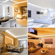 1 buah Lampu Strip LED USB Warm White 1m/2m/3m/4m/5m dengan Saklar Tombol, Lampu Pita LED yang Dapat Diredupkan untuk Penerangan Samping Tempat Tidur dan Kamar Tidur, Lampu Malam Tangga, Cermin, Penerangan Meja Rias - Strip lampu tombol - View 8