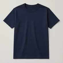Men's T-Shirt, 100% Cotton, 30.1 Premium Yarn, Various Colors, Printed - 藏蓝色 - 查看 2