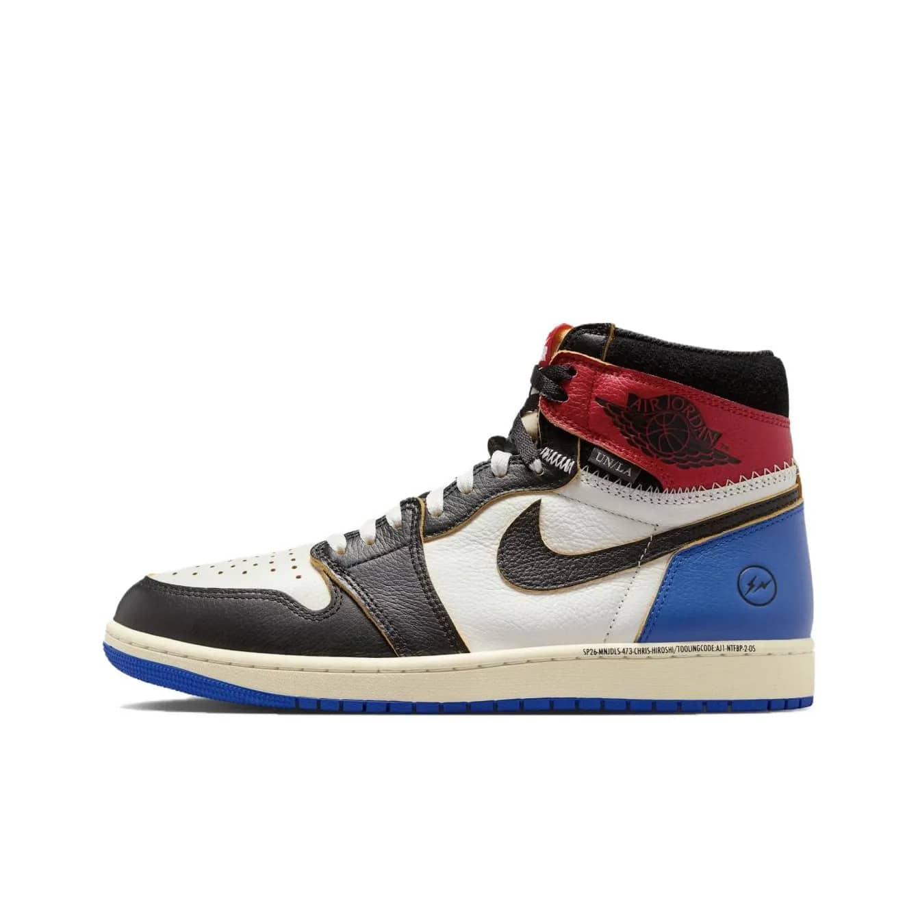 Nike Jordan × Union x Air Jordan 1 High OG 柔軟舒適 高筒 復古籃球鞋 男女同款 黑白藍 - 黑白紅藍 - 查看 1