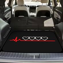 1pc High-Quality Polyester Car Trunk Mat, Heartbeat Pattern Design, Iconic Theme. Suitable For Sedans And SUVs, Durable, Easy To Clean, All-Season, Helps Keep Vehicle Tidy. - A - View 8
