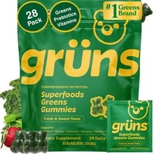 Gruns Adults Super Greens Multi-Vitamin Gummies - 低糖 - 查看 10