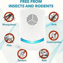 Ultrasonic Pest Repeller, Low Power Consumption, No Radiation, Silent Operation, Wide Coverage Area, 360° Comprehensive Protection. Suitable For Home, Warehouse, Office, Etc. Made Of High-Quality ABS Material, . Effectively Repels Mice, Cockroaches And Other Pests. - Multicolor - View 2