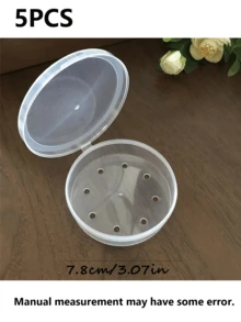 1/2/3個小透明塑料圓形收納盒 - 便攜式化妝棉與卸妝產品收納盒，密封旅行設計，適用於刷子、球、珠子等，浴室與梳妝台收納，卸妝產品收納盒，光滑表面，透明收納盒 - 彩色 - 查看 17
