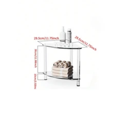 Acrylic High Edge Desk - Small Space End Table - Transparent Bedside Lamp, Suitable For Living Room, Bedroom, Hallway - White - View 8