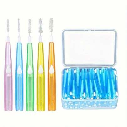 30pcs Dental Floss Picks (With Portable Storage Box), Interdental Brushes, Can Precisely Clean Tooth Gaps And Gum Areas That Are Difficult To Clean With Regular Toothbrushes And Dental Floss. Super Soft Bristles Can Gently And Effectively Clean Between Teeth, Reducing The Risk Of Cavities, Gingivitis And Bad Breath. Our Interdental Brushes Are Designed For Sensitive Oral Cavities.
