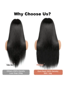 42 Inch Wig Human Hair 250 Density 13x6 Lace Front Wigs Human Hair Pre Plucked With Baby Hair 15A Glueless Straight Frontal Human Hair Wigs For Women - Natural Black - 查看 4