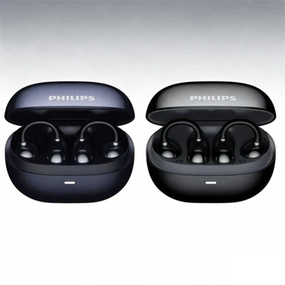 anker TAT3469 Cyber Aesthetics Clip-On Earphones: 3D Arc Ring Design, 360° Panoramic Sound, Open-Back, Sports Clip-On Style, Lightweight And Comfortable.