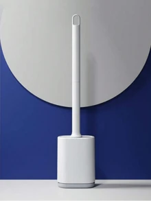 1pc Minimalist Toilet Brush Set, Wall-Mounted Double-Sided Brush Head Cleaning Tool, No Dead Angle Bathroom Cleaner, Detachable Handle, Suitable For High-End Hotels And Commercial Use - Multicolor - View 4