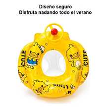Anillo Natación para Bebé Engrosado Asiento Del Volante Con Parte Inferior Esponja Dibujos Animados para Anillo Asiento para Bebé Anillo Natación Inflable en (pato Amarillo) - Amarillo - Ver 7