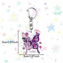 MY LITTLE PONY 6pcs  Butterfly Edition Keychain Collection Softie, Cloudie, Pinkie, And Rarity Acrylic Cartoon Character Keychains - Multicolor - View 3