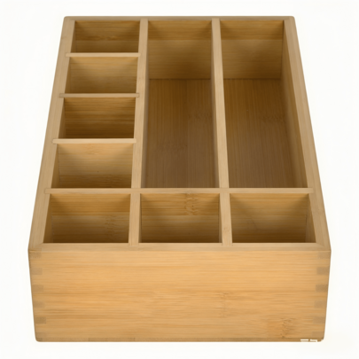 Bamboo Divided Tray, Creative Household Storage Box