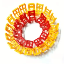 12/24/48/96pcs Colorful Random Stacking Building Blocks Chair Toy, Multi-Person Interactive Desktop Creative Educational Leisure Toy, Thinking Training Puzzle Toy, Stress Relief Toy - Multicolor - View 3
