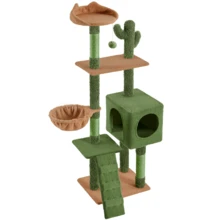 Butterslay 1PC Modern Cat Tree Tower With Condo And Perch For Indoor Cats - 綠色/棕色 - 查看 9