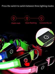 1pc LED Multi-Color Luminous Necklace, 13 Lighting Modes/Chasing Rainbow Mode/Type-C Charging - Multicolor - View 10