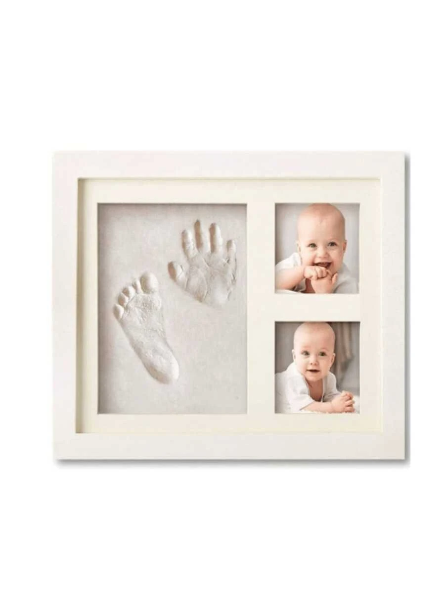 Baby Handprint & Footprint Clay Mold Kit, Newborn Infant Foot Hand Print Keepsake Memorable Gift With Frame, Includes Clay And Frame