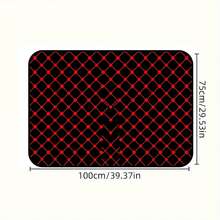 1 pièce Tapis de coffre de voiture à carreaux géométriques rouges et noirs, durable et lavable en machine, accessoire automobile haut de gamme convenant aux berlines, camionnettes et SUV, facile à nettoyer et à transporter, doublure de coffre de voiture personnalisée, tapis de chargement - tapis de coffre - Voir 4