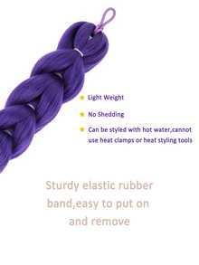 Banda elástica para el cabello de 26 pulgadas de largo, color púrpura, estilo de coleta, adecuada para uso femenino, ideal para cosplay de anime - Multicolor - Ver 4