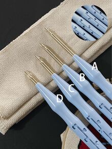 1pc Adjustable Embroidery Awl - Blue, Easy To Use, Durable Plastic Craft Tool For Creating Intricate Patterns - 4-position Adjustable Needle - View 1