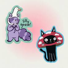 Pegatina de vinilo de mapache tonto | Pegatina de vinilo mate de gato seta | Pegatina de botella de agua de gato negro, divertida y linda, pegatina de vinilo para portátil de un solo uso - vinilo - Ver 11