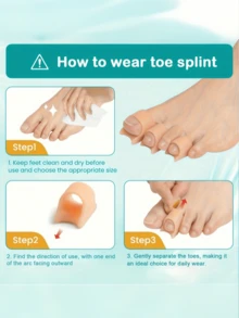 Soft Touch Silicone Toe Separator, Reusable Toe Spreader - Multicolor - View 3