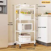 1pc Multi-Tier Kitchen Pot Rack, Floor-Standing Storage Organizer, Bathroom Shelf, Microwave Oven Rack, No Drilling Required - View 15