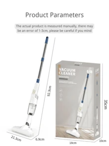 轻巧无线手持吸尘器 - 吸力强劲，多功能家用及车载吸尘器，持久耐用的锂电池，USB充电，静音运行，适用于硬木地板和小空间 - E-白色 - 查看 11