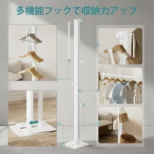 【安定感抜群・強化ベース】門型ハンガーラック 折りたたみ 大容量 耐荷重15kg 幅179.5cm 高さ160cm 頑丈 室内物干し おしゃれ 洋服掛け ホワイト - 白 - チェックする 5