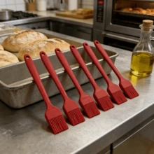 2pcs Silicone Brush Set, 2/4/6pcs - Large BBQ Brush & Small Baking Brush - Heat Resistant Cooking Tools For Even Butter/Oil Coating - Dishwasher (Red) - Small - View 13