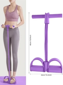 1Pc Four Foot Pedal Pull-Up Device, Sit Up Exercise Support Frame, Arm Tension Rope, Leg Tension Device, Multifunctional Home Fitness Equipment, Yoga Abdominal Strengthening Elastic Band Tension Rope - Multicolor - View 2