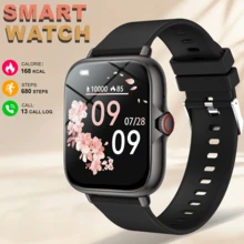 全新热销 1.83 英寸全屏触控智能手表，男女皆宜，具有无线通话功能、计步器、卡路里、多种运动模式、通知、远程摄像头、音乐控制和健身追踪功能，支持 Android 和 iOS 无线连接，是圣诞节、万圣节的绝佳礼物 - 彩色 - 查看 2