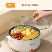 Olla eléctrica multifunción, abertura de 28 cm de ancho, recipiente interior antiadherente para facilitar la limpieza, ajuste de calor de tres velocidades, para cocinar al vapor, hervir, saltear y guisar, todo en uno, un electrodoméstico muy práctico. - Tipo de Enchufe A USA (110-127V) - Ver 5