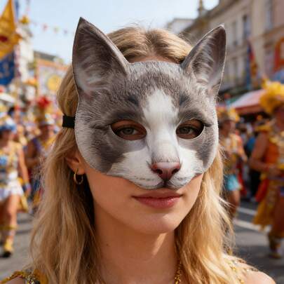1 pieza Máscara de gato para disfraz de carnaval de Halloween o Pascua
