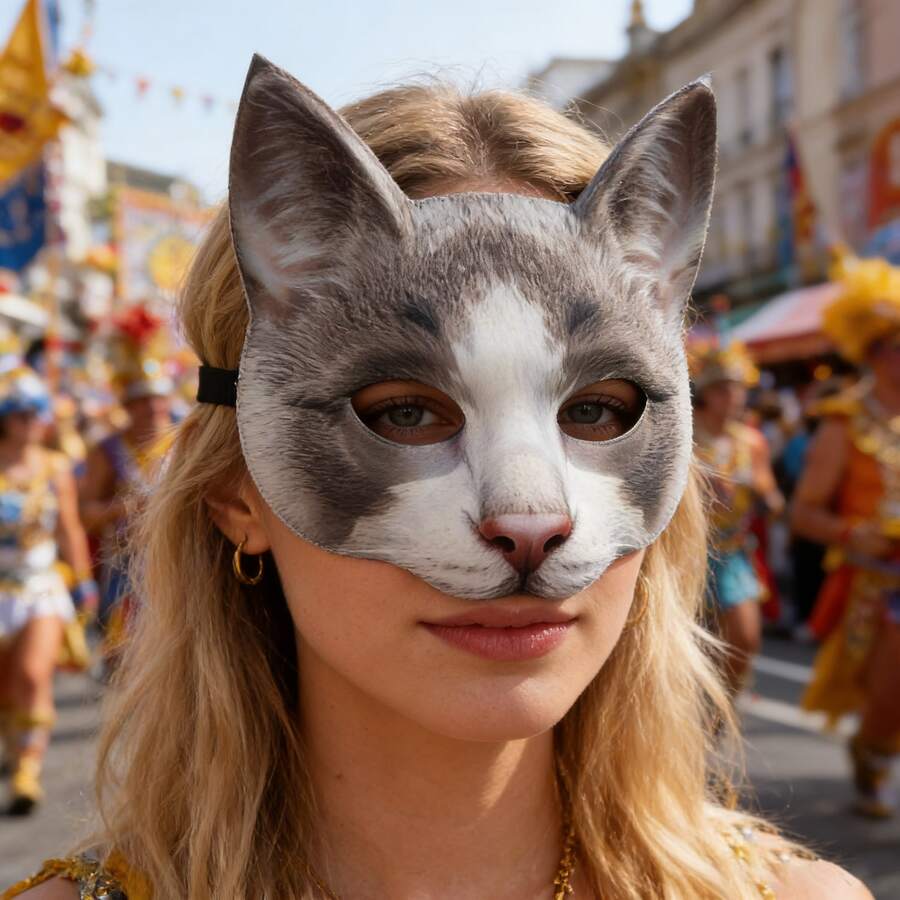 1PC Halloween Carnival Easter Festival Animal Cosplay Costume Cat Masks - Multicolor - View 1