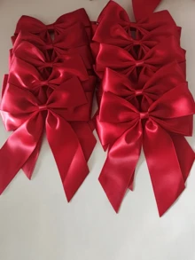 10pcs Bright Red Double-Layer Bow, Full Of Holiday Atmosphere, Suitable For Wedding DIY Decoration, Gift Packaging, Gift Basket Decoration, Birthday Packaging, Holiday Arrangement, Wedding Decoration, Mother's Day Decoration, Wreath Embellishment, Bridal Party Supplies, Holiday And Party Gift Decoration Bow - View 11