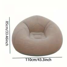 1个超大充气懒人沙发椅 | 灰色PVC材质，充气沙发记忆躺椅，便携可折叠，防漏耐用，快速充气放气，符合人体工学的靠背和坐垫，适用于客厅、户外露营、旅行、野餐、海滩、泳池、音乐节、宿舍、小空间等场合，无需填充物，可水洗，户外充气沙发，户外充气懒人沙发椅，必备户外休闲装备，露营和休闲爱好者的最佳选择 - 彩色 - 查看 9